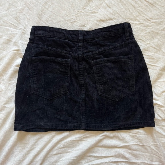 Classic Black Corduroy Skirt - Picture 3 of 8